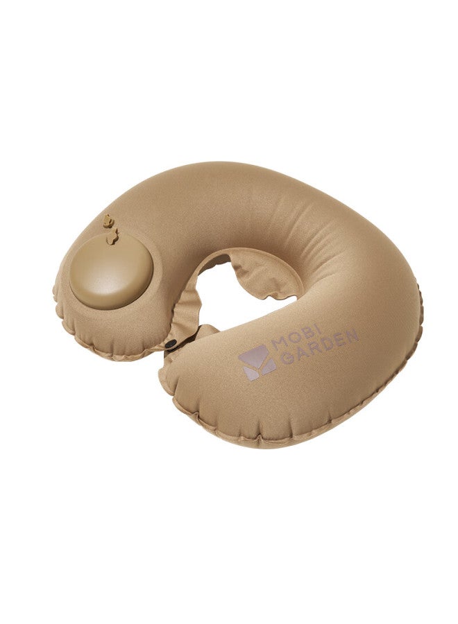 Mobigarden Inflatable U-shaped Neck Pillow For Outdoor Travel, Airplane, High-speed Rail Nx22663028 Warm Sand Color - Image 2