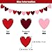 ADXCO 5 Pack Valentines Heart Garland Decorations Felt Heart Banner Hanging Valentines Garland NO DIY for Valentines Decorations Anniversary Mantle Room Decor Red White Pink - Image 4