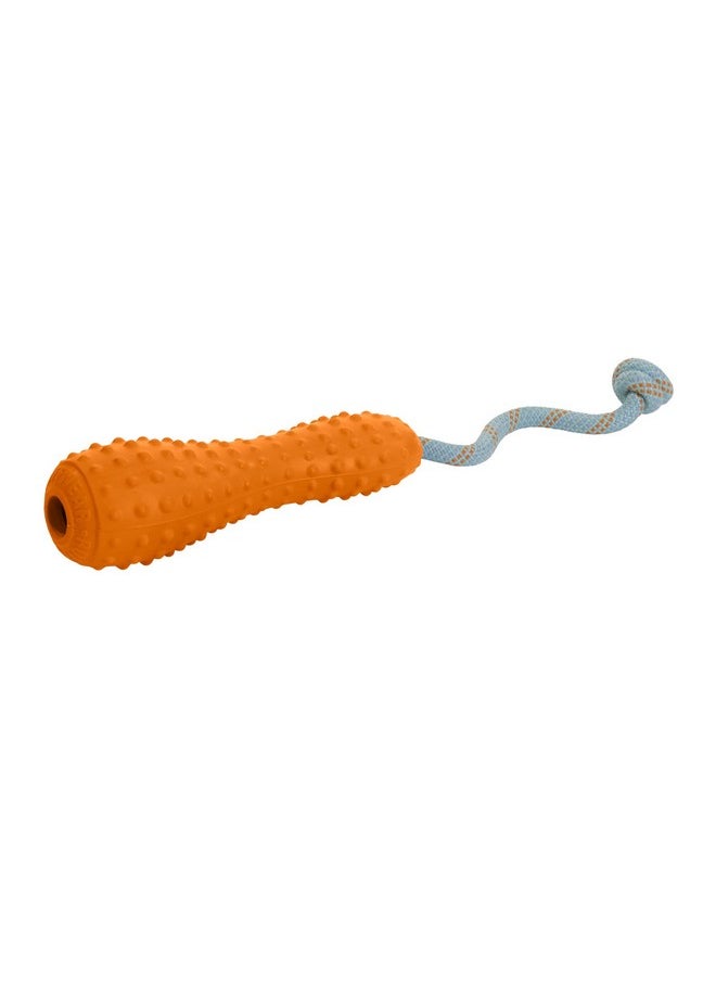 RUFFWEAR Ruffwear, Gourdo Natural Rubber Throw Toy for Dogs with Rope Handle, Campfire Orange, Large  - Image 1
