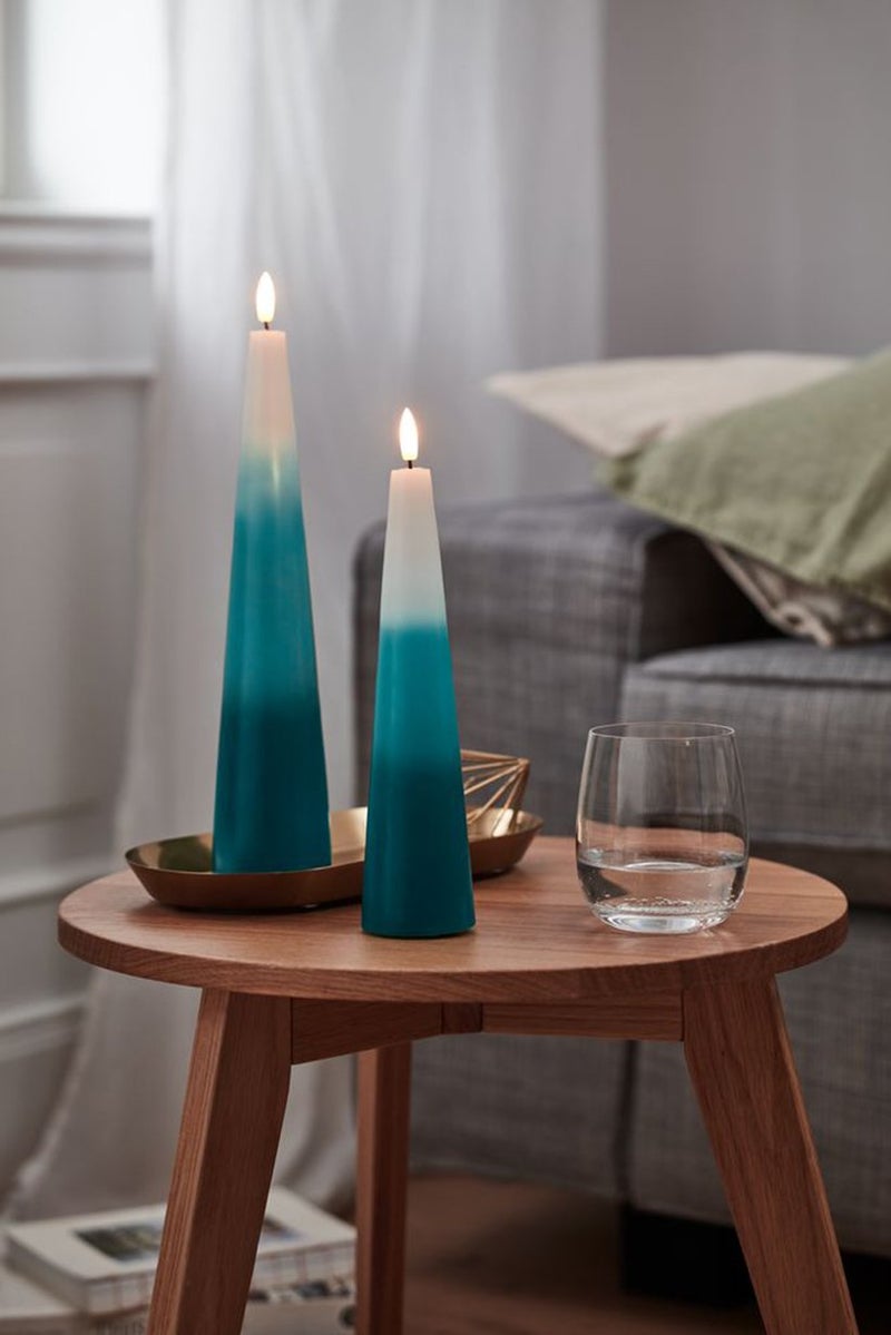 Tchibo 2 Pcs Led Real Wax Cone Candle, Green  - Image 3