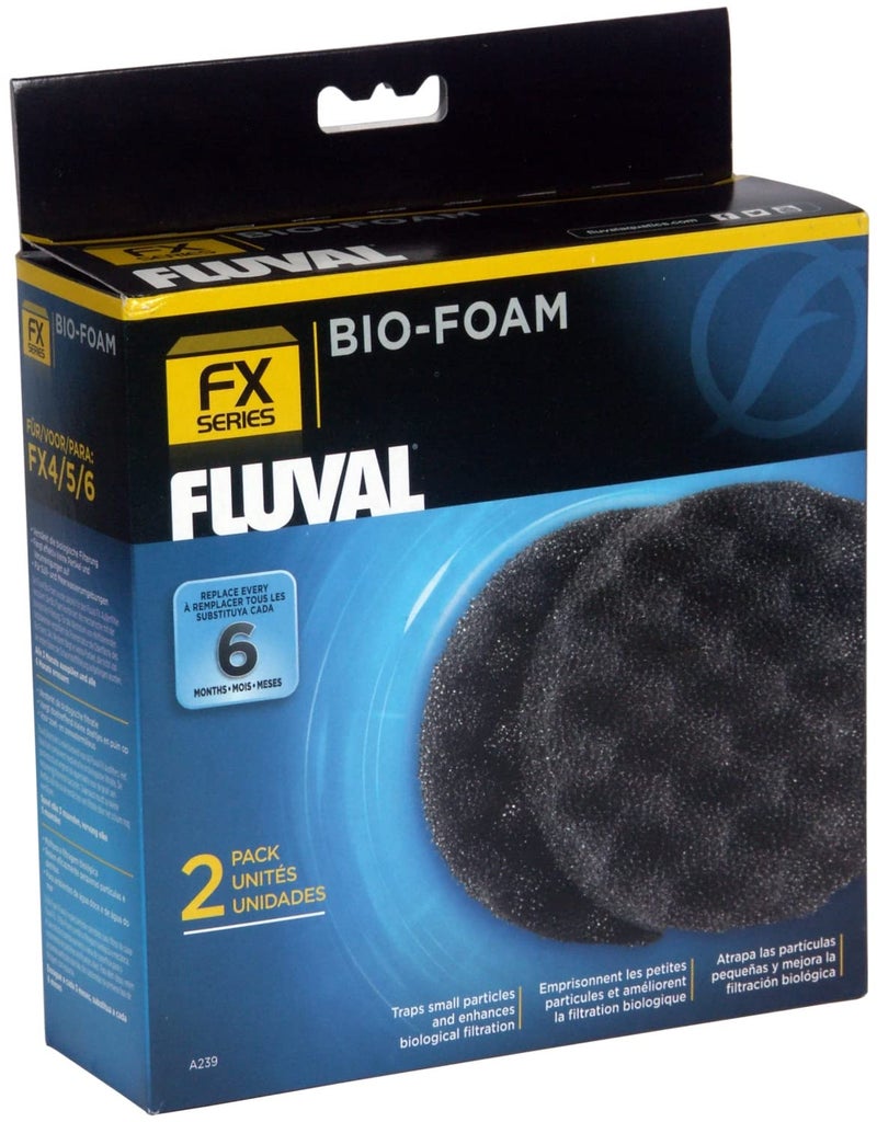 Fluval FX4/FX5/FX6 Bio-Foam, Replacement Aquarium Filter Media, 2-Pack, A239 - Image 1