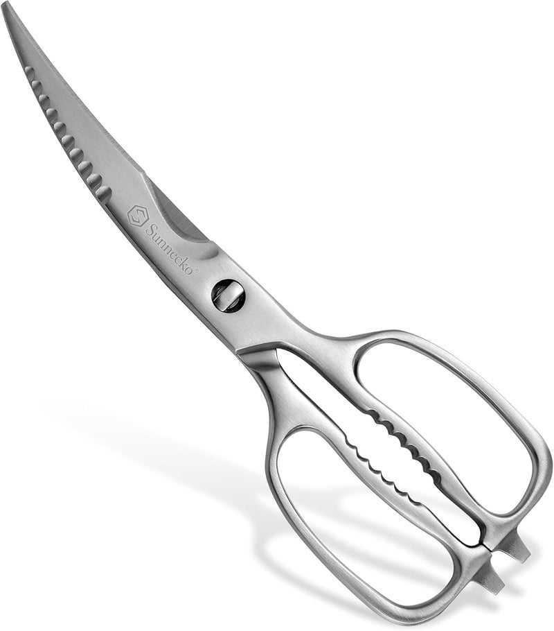 Sunnecko Kitchen Scissors for Food, Heavy Duty Scissors All Purpose Kitchen Shears That Come Apart, 9 Inch Fully Forged Stainless Steel with Curved Blades - Image 1