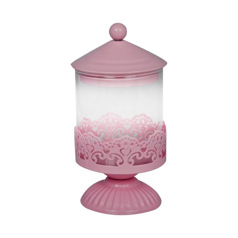 EZ Life EZ Life SweetsCandyCandle Jar with Stand Pink Metal Glass 1 Pc  - Image 1