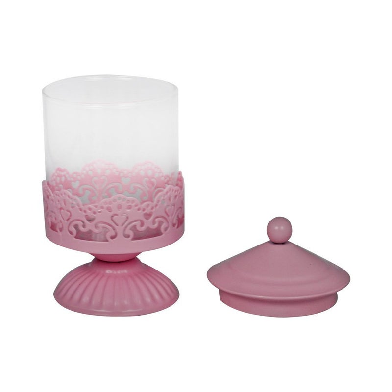 EZ Life EZ Life SweetsCandyCandle Jar with Stand Pink Metal Glass 1 Pc  - Image 2