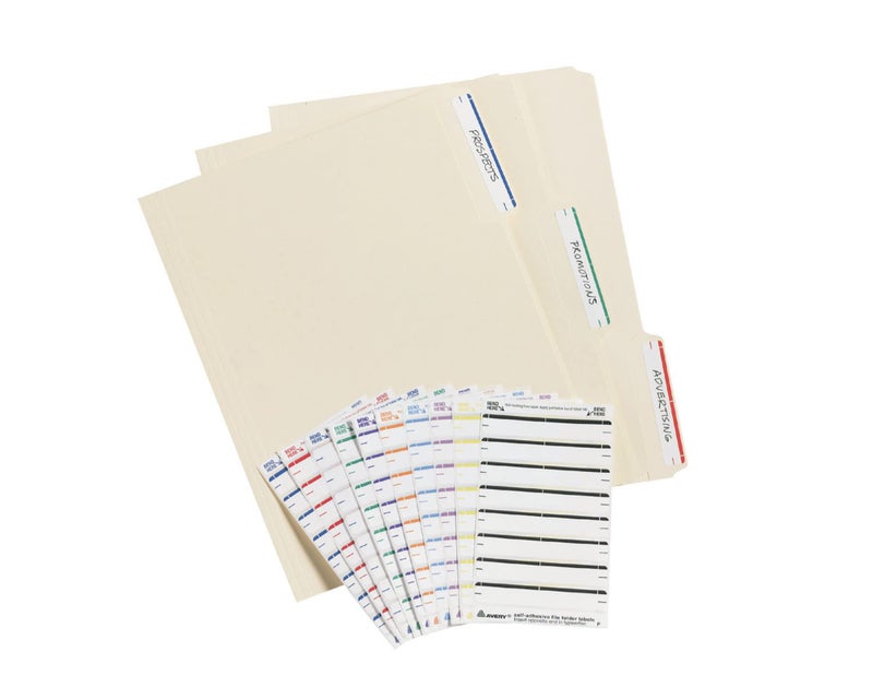 Avery File Folder Labels on 4" x 6" Sheets, Easy Peel, White/Green, Print or Write, 2/3" x 3-7/16", 252 Labels (5203) - Image 4