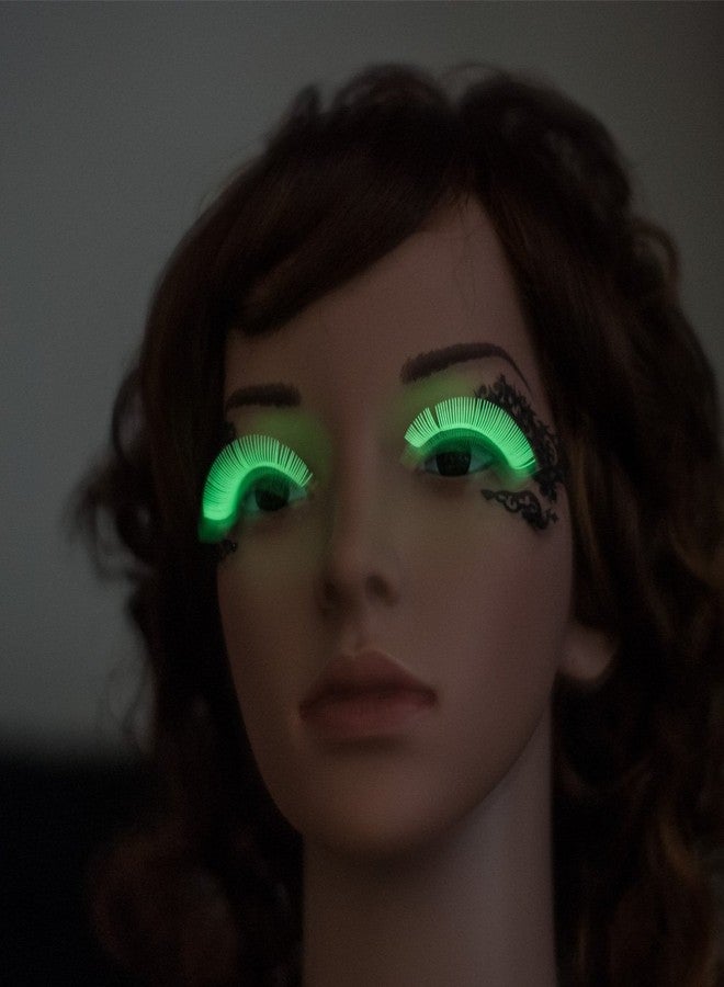 EMILYSTORES White Luminous Costume Halloween Gloss In Darkness Party Lashes 1 Pair - Image 2