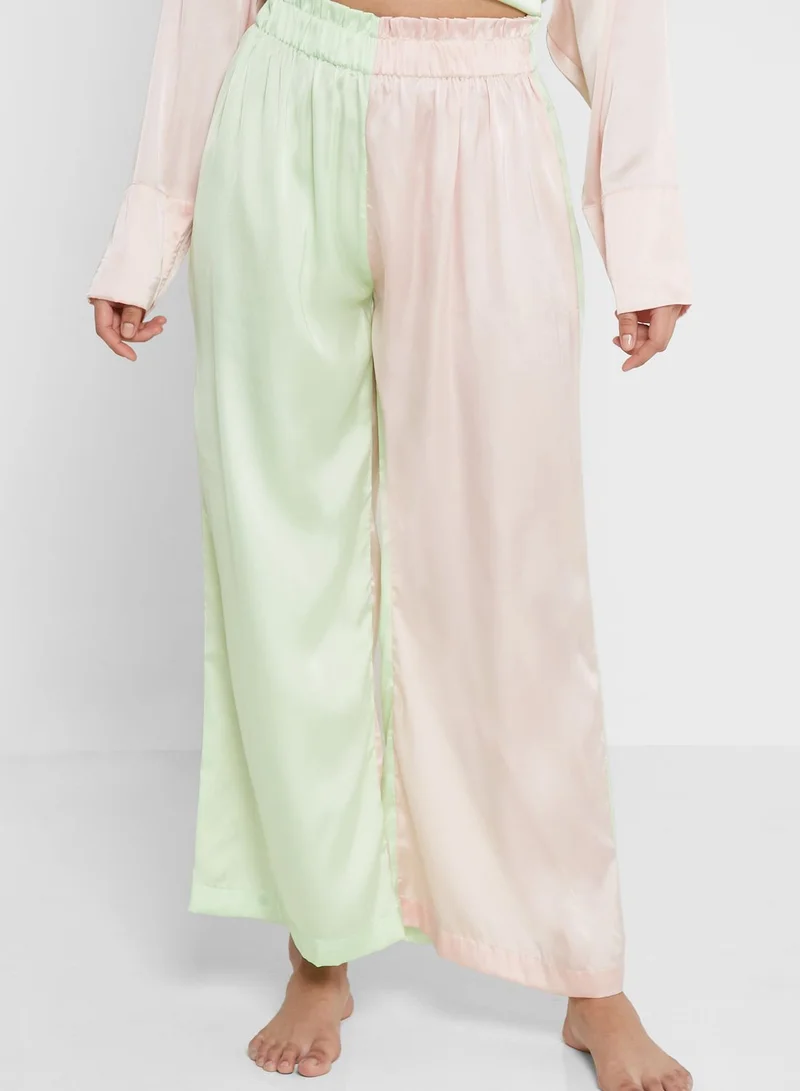 TOPSHOP Satin Shirt & Trouser Set