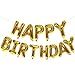 KALOR Gold Happy Birthday Balloons Banner 16 Inch Mylar Foil Letters Balloon Sign for Birthday Party Decorations Photo Booth Backdrop - Image 3