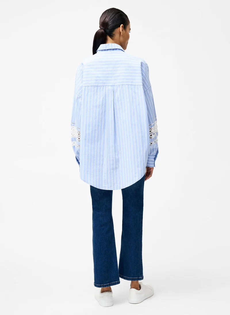 French Connection Cambria Cotton Str Trim Shirt