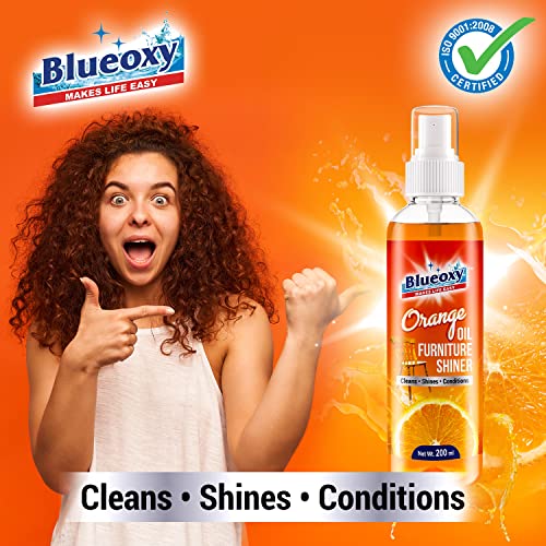 BLUEOXY Orange Oil Furniture Shiner |Furniture Cleaner |Conditioner |Natural Furniture Care Product |Wood Restorer Shiner| Enhance the Natural Grain of the Wooden Furniture| RTU Spray| 200 ML| QTY 1 - Image 5