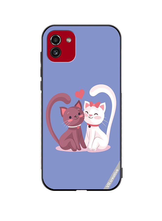 VR CREATIVE Protective Case Cover For Samsung Galaxy A03 Love Cat Design Multicolour - Image 1