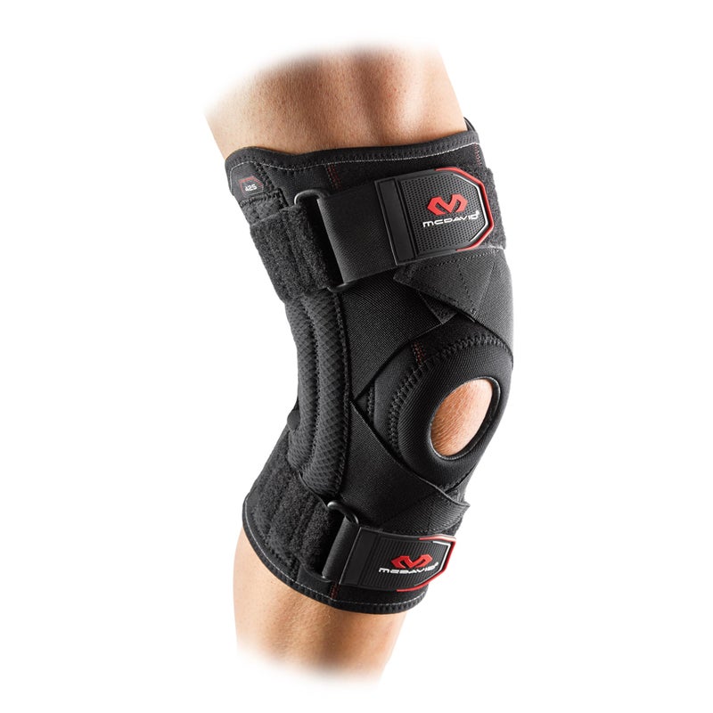 McDavid Knee Brace Support with Side Stays, Compression Knee Sleeve & Cross Straps for Patellar Tendon Support, Tendonitis, Arthritis Pain Relief, Recovery, Knee Brace for Men and Women - Image 1