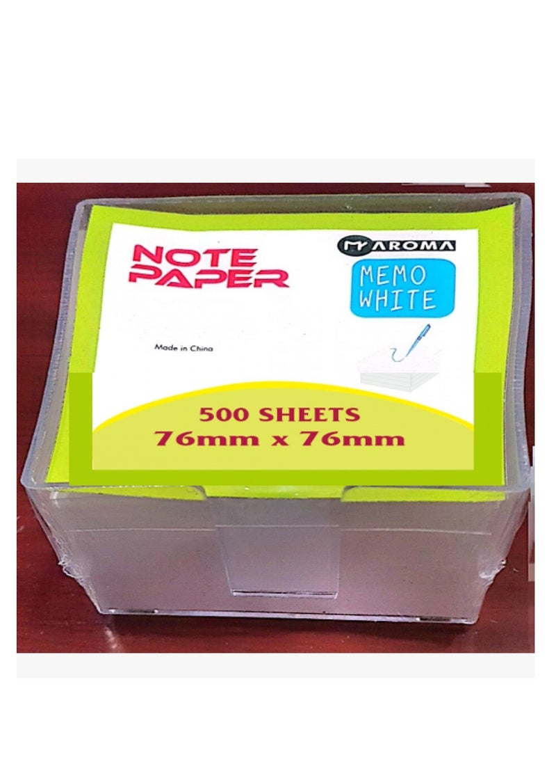 أروما مذكرة ملاحظات لاصقة بيضاء اللون حزمة 500 ورقة 76 × 76 ملم ورق ملاحظات أبيض اللون مثالي لتنظيم المكتب