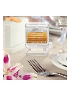 SYOSI 2 Pieces Toothpick Dispenser with Creative Clear Knob Switch Toothpick Dispenser Automatic Toothpicks Box Acrylic Toothpick Holder Decorative Toothpick Dispenser for Table Kitchen Home Restaurant  - Image 5