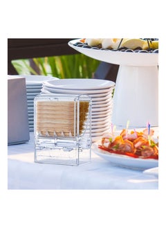 SYOSI 2 Pieces Toothpick Dispenser with Creative Clear Knob Switch Toothpick Dispenser Automatic Toothpicks Box Acrylic Toothpick Holder Decorative Toothpick Dispenser for Table Kitchen Home Restaurant  - Image 3