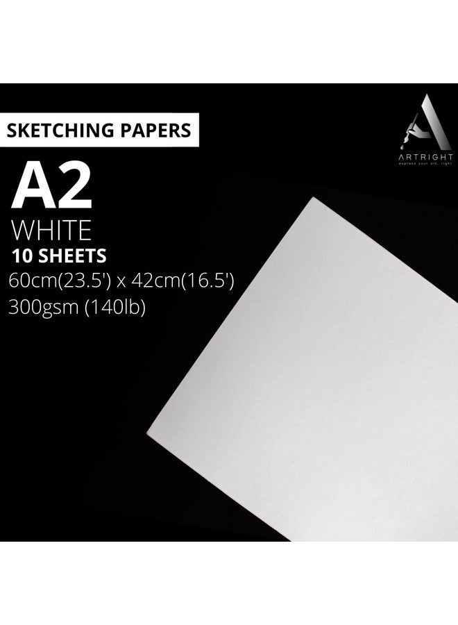 ArtRight ArtRight Drawing & Sketching Paper Combo of A2 (10 Sheets) + A3 (20 Sheets) + A4 (20 Sheets) - Handmade Drawing & Sketching Papers for Pencil, Charcoal, Ink and Mixed Media - Image 3