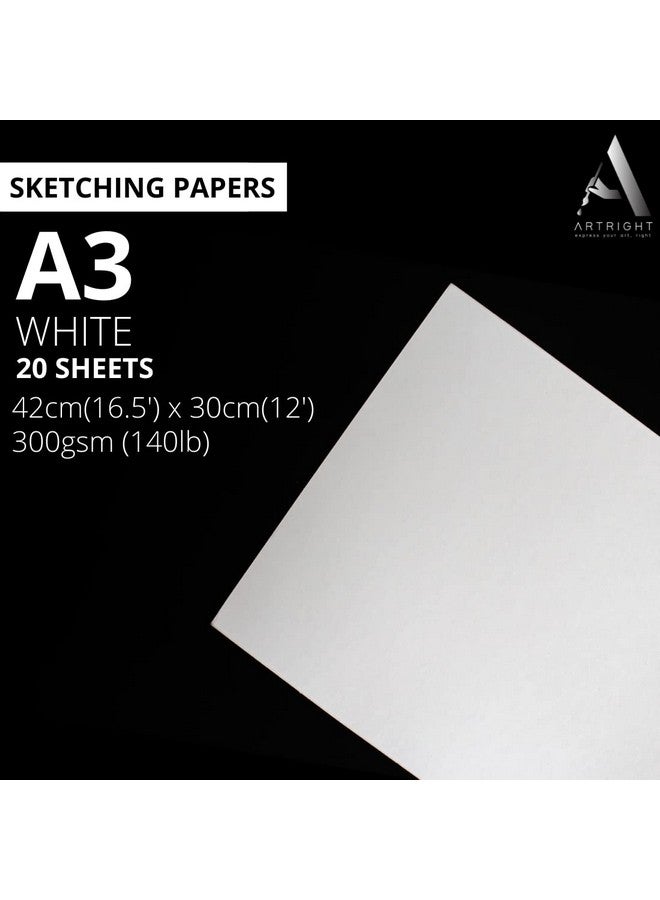 ArtRight ArtRight Drawing & Sketching Paper Combo of A2 (10 Sheets) + A3 (20 Sheets) + A4 (20 Sheets) - Handmade Drawing & Sketching Papers for Pencil, Charcoal, Ink and Mixed Media - Image 4