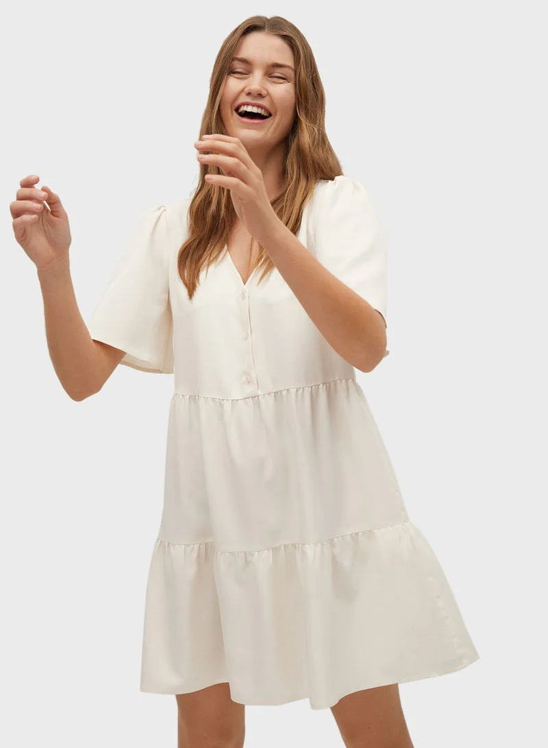 MANGO Crew Neck Dress