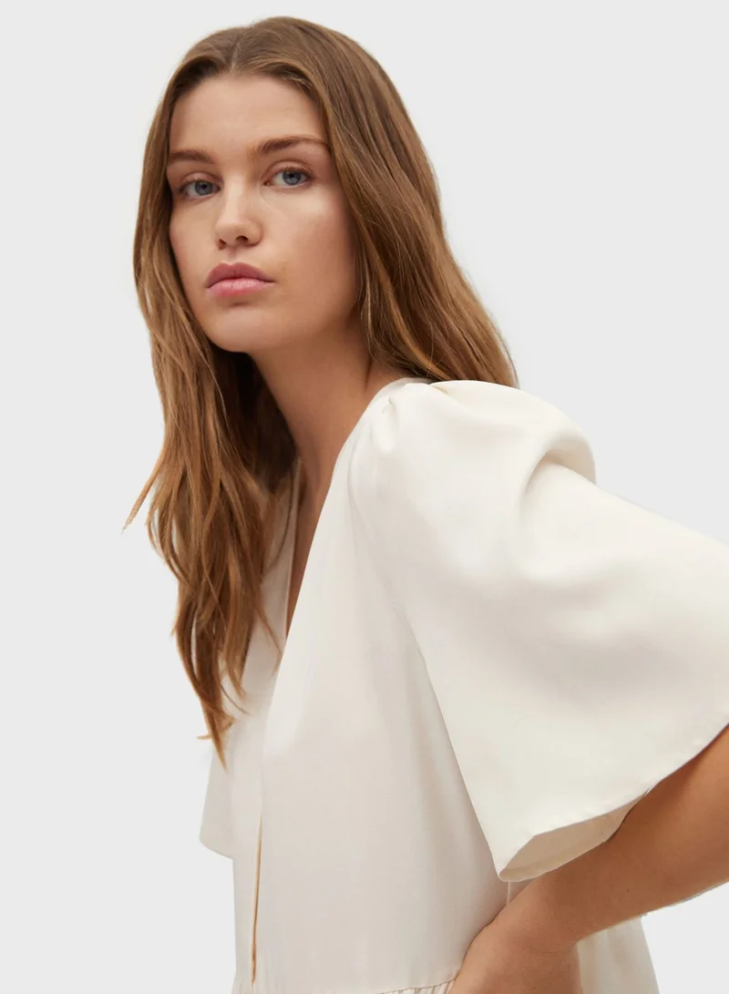 MANGO Crew Neck Dress