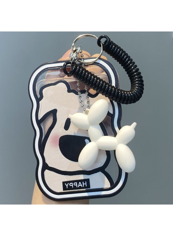 NIBEMINENT 1 - Piece Balloon Dog Kpop Photo Card Holder Pendant Key Chain ID Badge Holder ID Card Holder Photo Card Protector for School ID Office ID Access Card for Women Girls