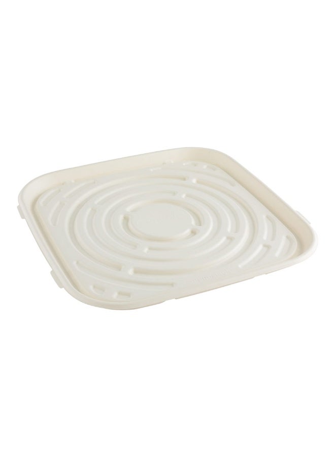 Restaurantware Pulp Safe No PFAS Added 18 x 18 Inch Food Trays, 100 Disposable Trays - Home Compostable, Sustainable White Bagasse Trays, Microwavable And Freezable, For Hot And Cold Foods  - Image 1