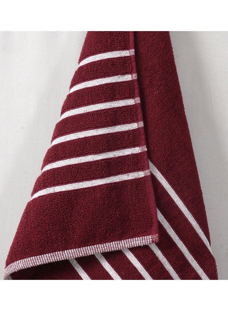 AURIO Premium 100% Cotton Single Bath Towel – Large 70x140 cm Ultra-Soft Absorbent Body Towel with Elegant Nautical Six-Stripe Dobby Border – Luxury Spa & Hotel Collection - Image 4