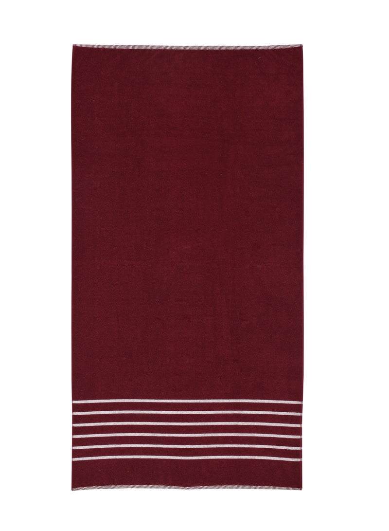 AURIO Premium 100% Cotton Single Bath Towel – Large 70x140 cm Ultra-Soft Absorbent Body Towel with Elegant Nautical Six-Stripe Dobby Border – Luxury Spa & Hotel Collection - Image 5