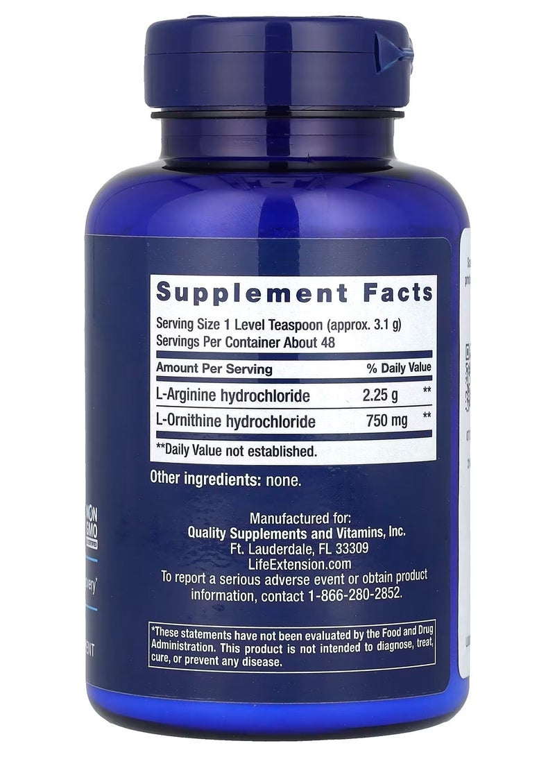 لايف إكستنشن مسحوق أرجينين أورنيثين من لايف إكستنشن، 5.29 أونصة (150 جم) - Image 2