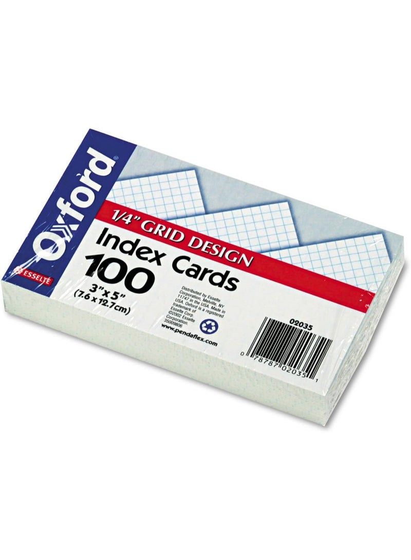 Oxford Oxford Grid Design Index Cards, 3 x 5 Inches, White, 100 per pack (02035EE) - Image 2
