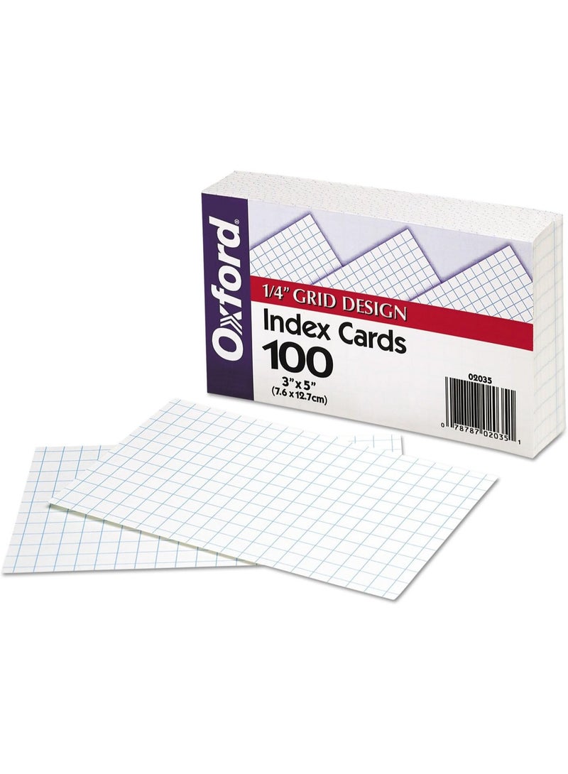 Oxford Oxford Grid Design Index Cards, 3 x 5 Inches, White, 100 per pack (02035EE) - Image 1