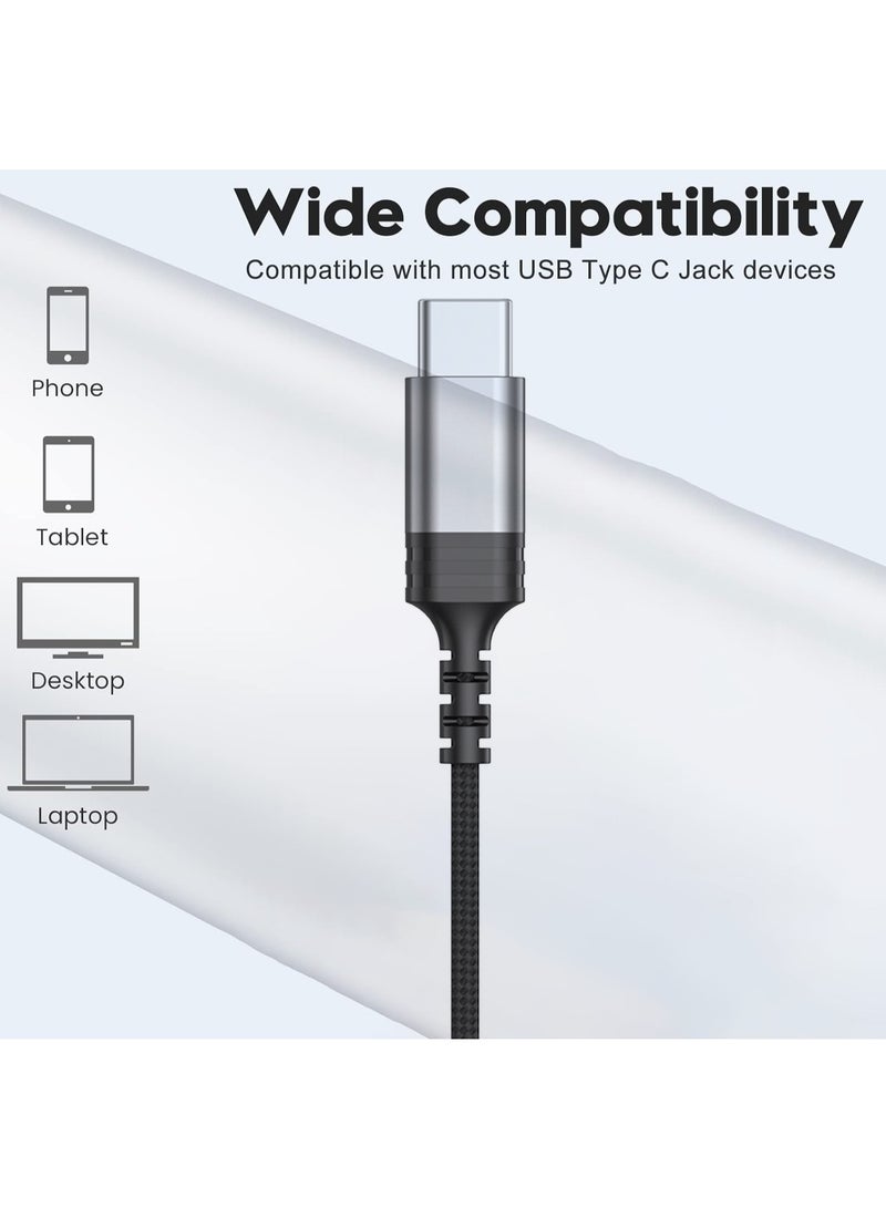 Concretization Type C Headphones / USB C Headphones for Samsung Galaxy S25 S24 S23 Ultra S22 S21 FE S20 A54 A53 Or iphone17/16/15 , USB C Earphones with Mic Volume Control Wired Earbuds WXR White - Image 5