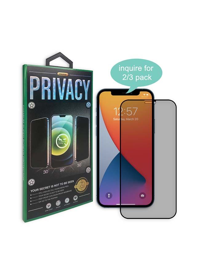NIBEMINENT Privacy Tempered Glass Screen Protector For iPhone 12 / Pro Black - Image 3