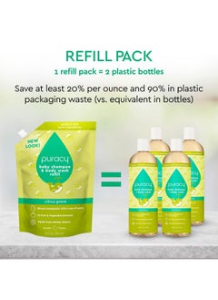 puracy Puracy Shampoo & Body Wash for Children - Perfect Skin, Pure Ingredients with 12 Fruit & Vegetable Extracts for Silky Smooth Skin, Gentle Citrus Grove Aromas, 98.8% from Mother Nature, 12 Fl Oz (2-Pk)  - Image 3