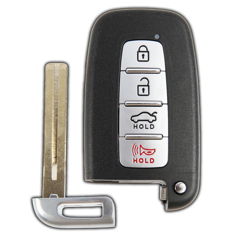 KeylessOption Key Fob Replacement for 2009 2010 2011 2012 2013 2014 2015 Hyundai Elantra Genesis Sonata Kia Optima Sorento Remote 4Button SY5HMFNA04 Locksmith Required