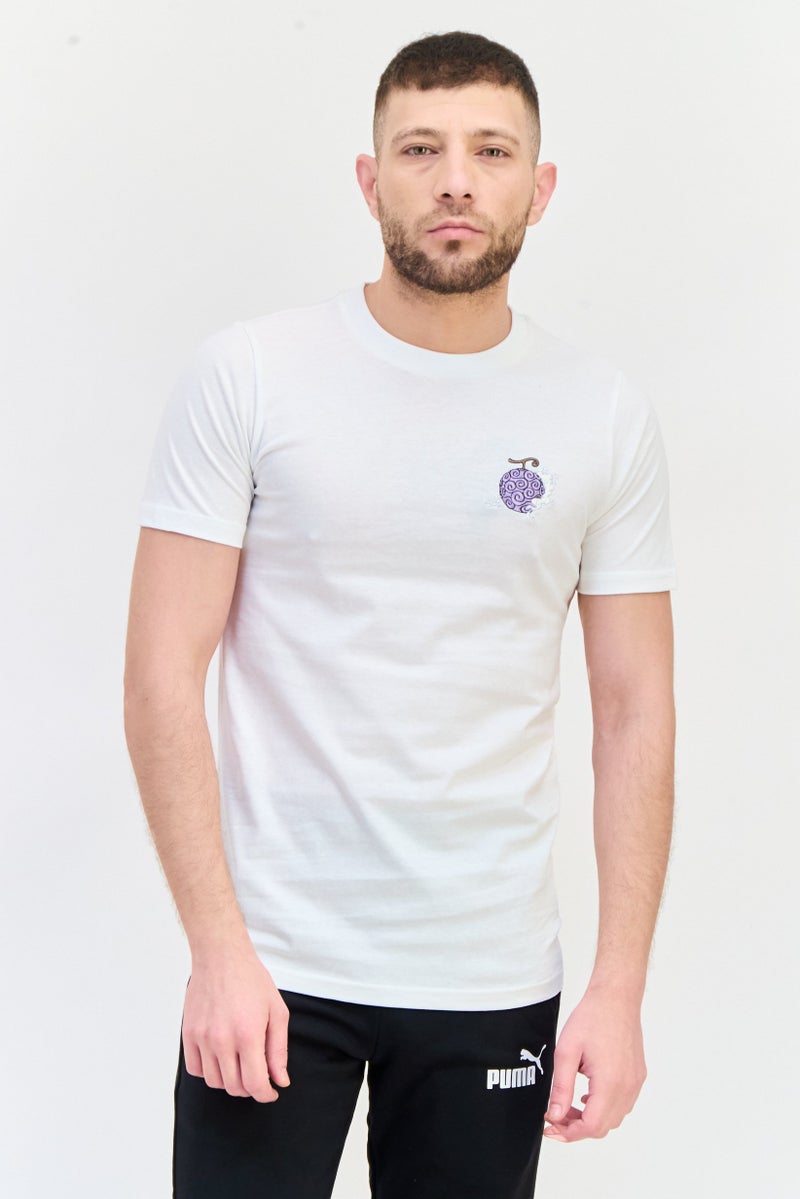 PUMA تي شيرت رياضي قصير الأكمام للرجال من بومة x ون بيس، أبيض - Image 1