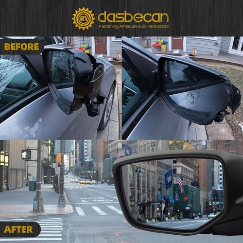 Dasbecan Driver Left Side Mirror Compatible with 2013-2017 Honda Accord With Power Glass Replaces# 76258T2FA11 HO1320272 Outer Rearview Mirror White Color (3Pins) - Image 4