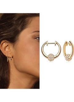 Mevecco Women Huggie Hoop Earrings Gold Ear Stud Cuff 14K Gold Filled Small Boho Beach Simple Delicate Handmade Hypoallergenic Jewelry Gift  - Image 3