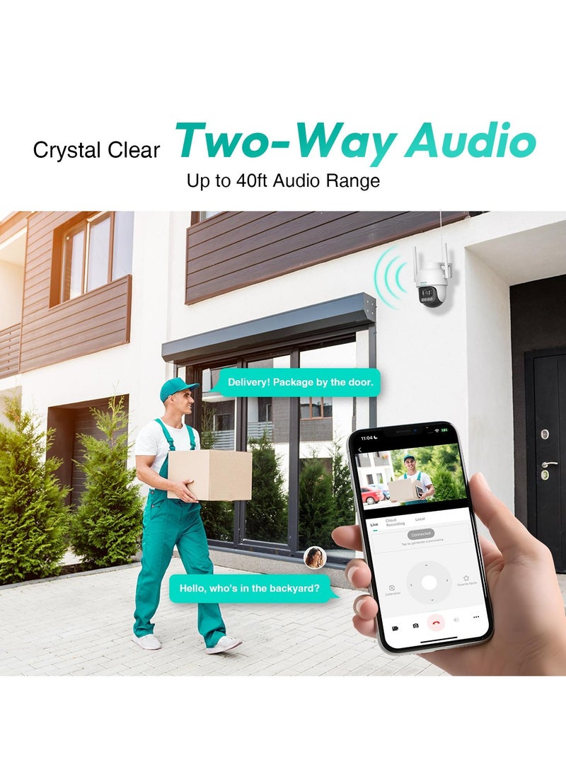 Botslab W311 2K 3MP High Resolution Outdoor Pan/Tilt Camera, with clear Two-Way Audio, IP66 Weatherproof, 360° Coverage, NVR Supported, Full Color Night Vision - Image 5