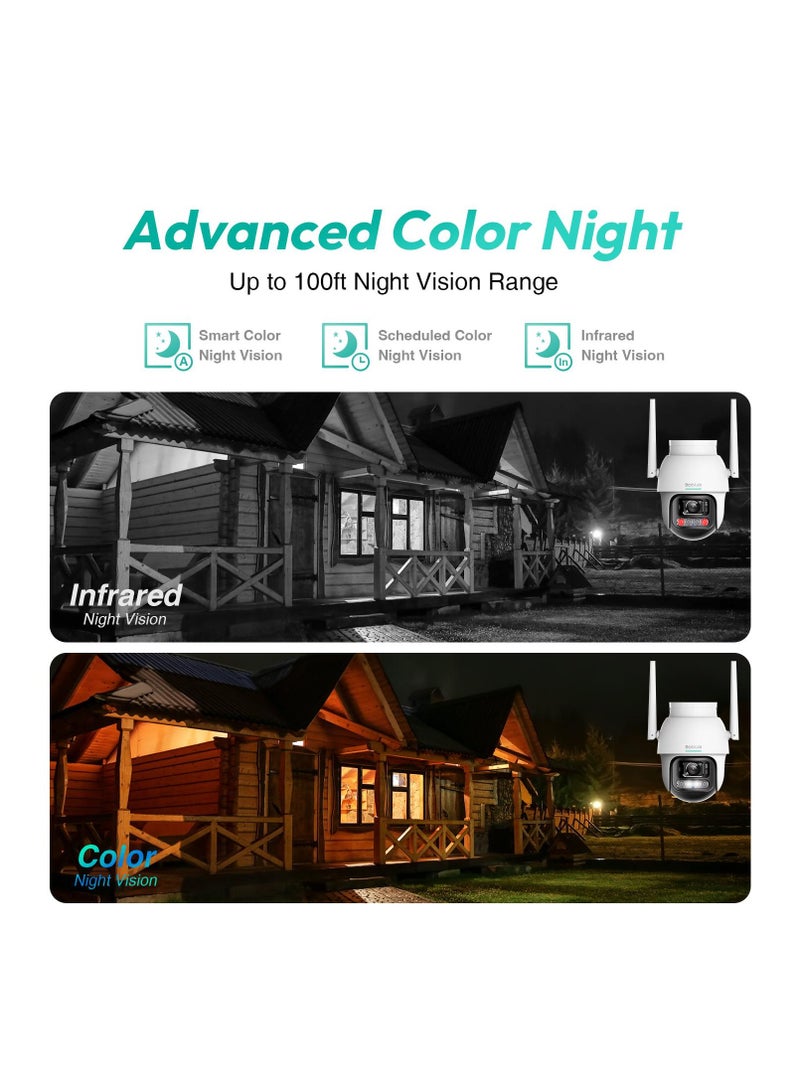 Botslab W311 2K 3MP High Resolution Outdoor Pan/Tilt Camera, with clear Two-Way Audio, IP66 Weatherproof, 360° Coverage, NVR Supported, Full Color Night Vision - Image 3