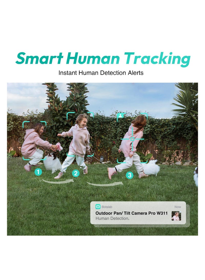 Botslab W311 2K 3MP High Resolution Outdoor Pan/Tilt Camera, with clear Two-Way Audio, IP66 Weatherproof, 360° Coverage, NVR Supported, Full Color Night Vision - Image 4