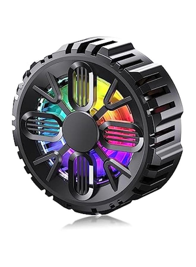 Mobile Phone Cooler, Rechargeable Semi Conductor Cell Phone Radiator with Colorful LED Light, Universal Magnetic Phone Cooling Fan for Gaming Video Streaming Car Driving  - Image 1