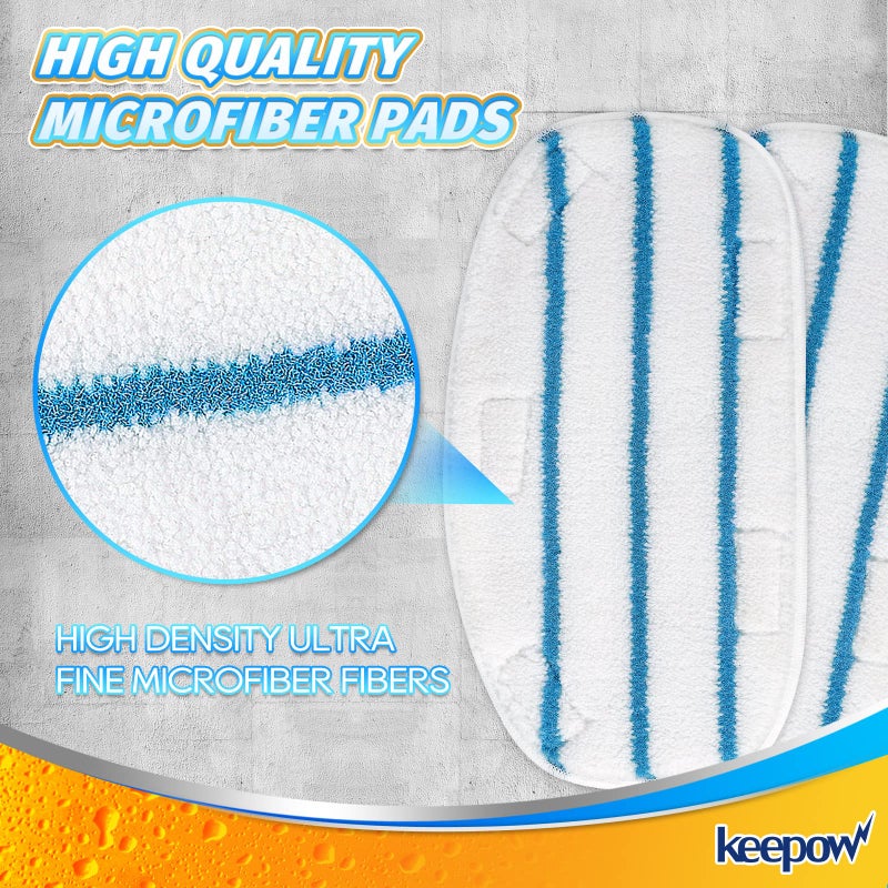 KEEPOW KEEPOW Steam Mop Pads Compatible with PurSteam Steam Mop Cleaner 10 in 1/ThermaPro 211, Reusable Microfiber Pur Steam Replacement Steamer Mop Pads Whole House Multipurpose Use (8 Pack)  - Image 3