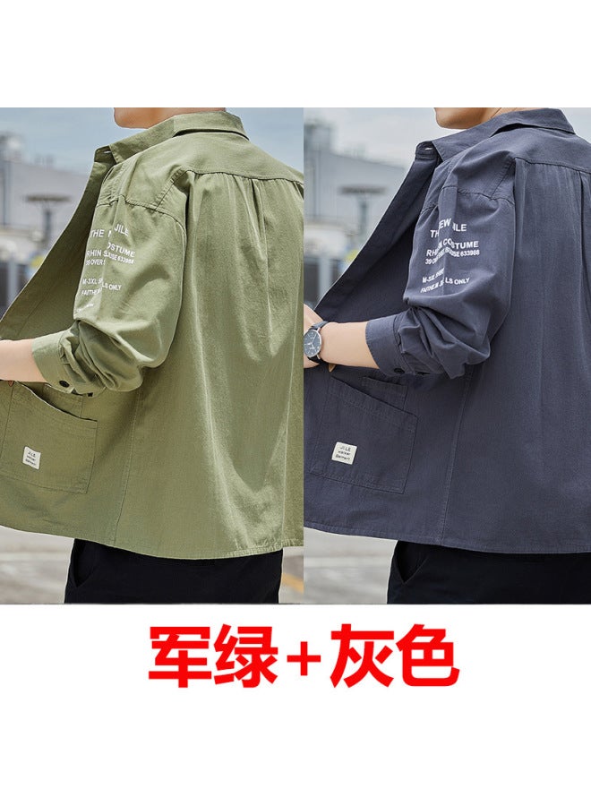 Work Shirts And Jackets For Men In Spring And Autum Construction Sites, Wear-resistant, Dirt-resistant, Sun-proof Work Clothes, Casual Textured Shirts