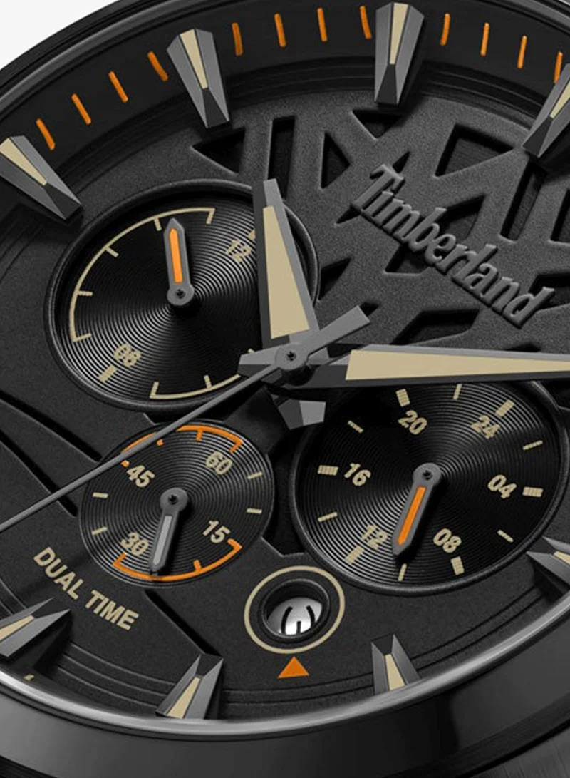 Timberland Tan Men's Henniker II Black Dial Leather Strap Multifunction Watch for Men, 44mm for Men | Best Price UAE