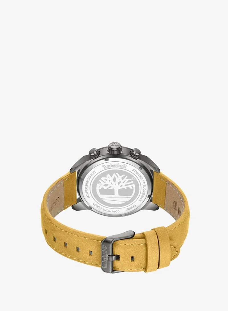 Timberland Tan Men's Henniker II Black Dial Leather Strap Multifunction Watch for Men, 44mm for Men | Best Price UAE