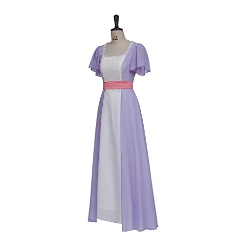 iSHOWcos Titanic Rose Cosplay Costume Swim Dress - White and Purple Women Evening Party Gown Regency (M) - Image 3
