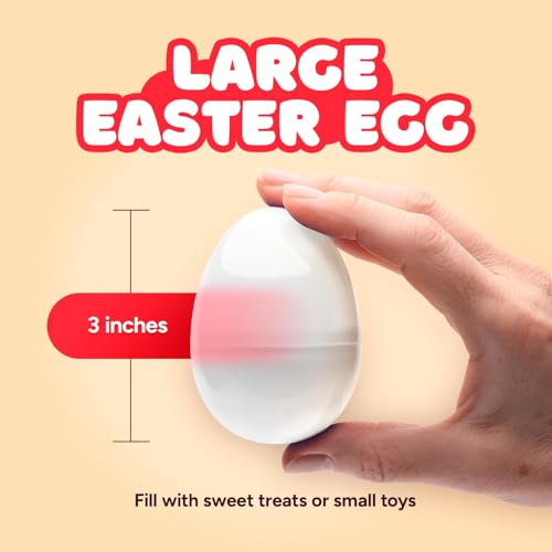 Entervending Easter Eggs 3  Clear Fillable Plastic Capsule  48ct  Easter Basket Stuffers  Empty Large Enough to Hold Toy or Candy  Capsules Filler Bulk  Egg Hunt Kids Surprise - Image 5