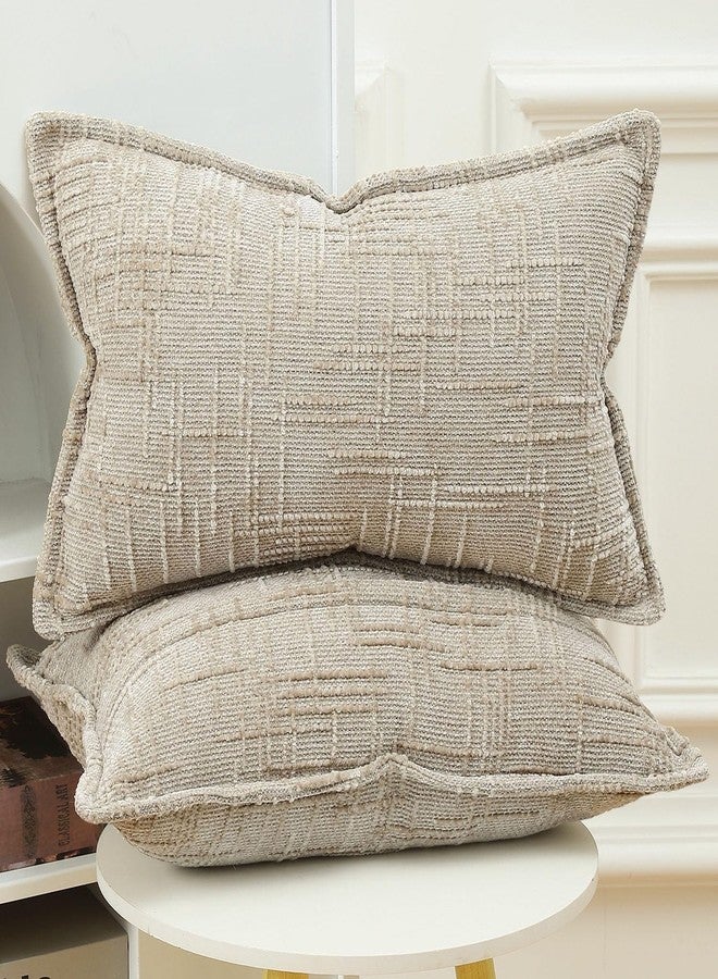 MADIZZ Pack of 2 Chenille Throw Pillow Covers 12x20 Inch Taupe Soft Neutral Decorative Throw Pillows for Couch Sofa Boho Accent Cushion Covers Modern Farmhouse Home Decor for Bedroom Living Room - Image 2