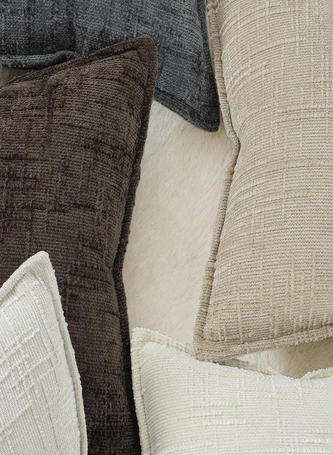 MADIZZ Pack of 2 Chenille Throw Pillow Covers 12x20 Inch Taupe Soft Neutral Decorative Throw Pillows for Couch Sofa Boho Accent Cushion Covers Modern Farmhouse Home Decor for Bedroom Living Room - Image 5