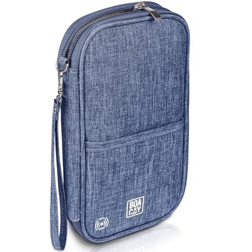 BOACAY Travel Document Organizer with RFID, Family Passport Holder, Wallet for Women & Men, Portable & Waterproof Case for Cards, Boarding Pass, Money - Image 1
